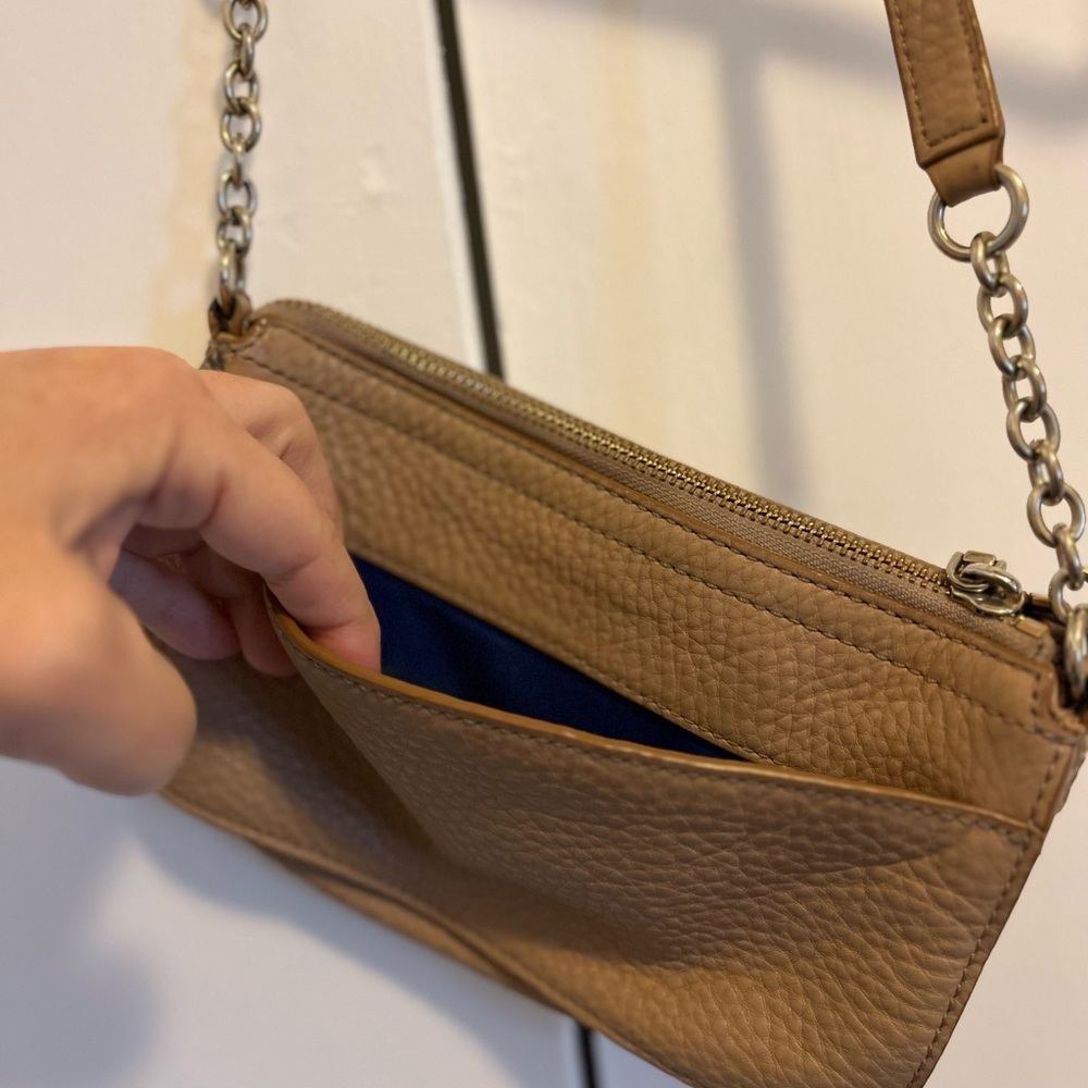 Cole Haan Women’s Crossbody Bag Beige, Small 8”w x 5”h x 1.5”d, Gold Hardware - Picture 4 of 10